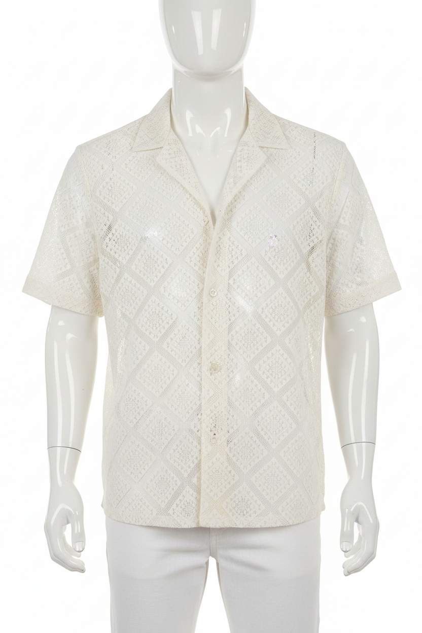 Cream white lace shirt on mannequin