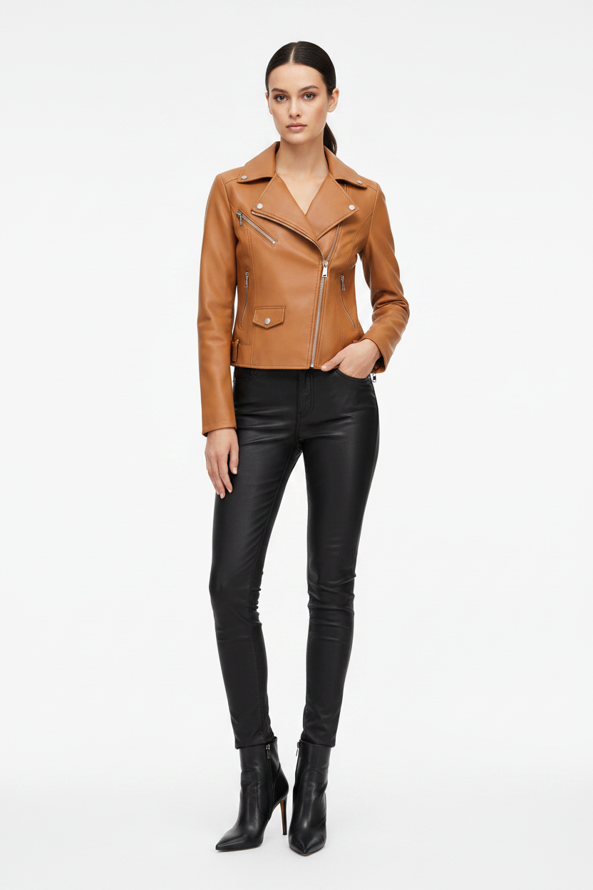 Veste Moto Caramel